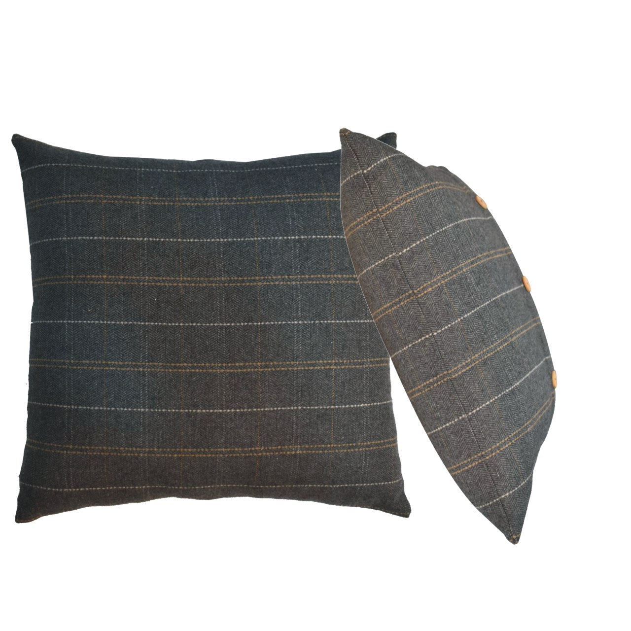quinn cushion set of 2 pewter tweed 1