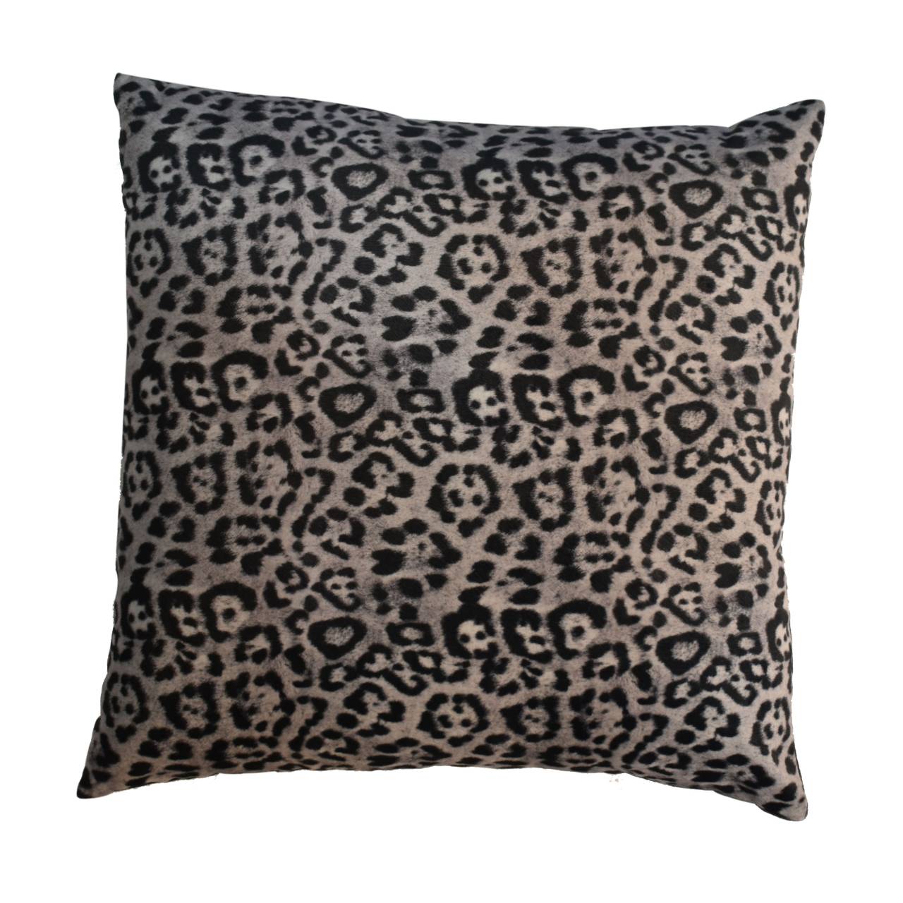 quinn cushion set of 2 white leopard grey velvet
