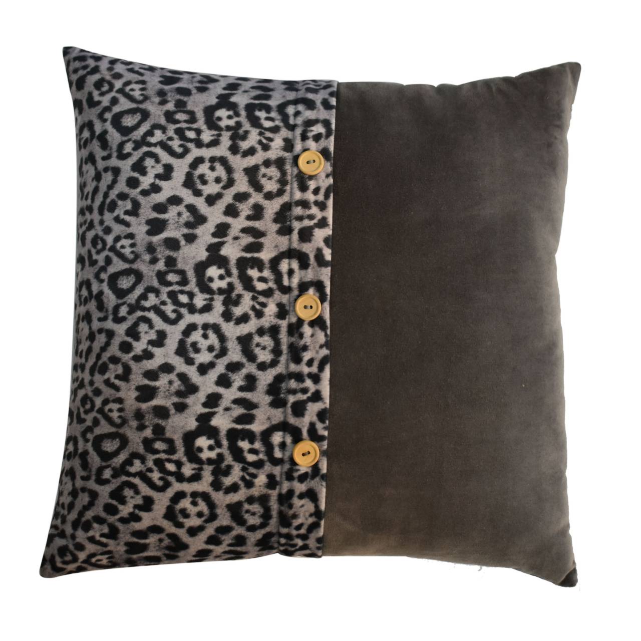 quinn cushion set of 2 white leopard grey velvet