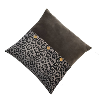 quinn cushion set of 2 white leopard grey velvet