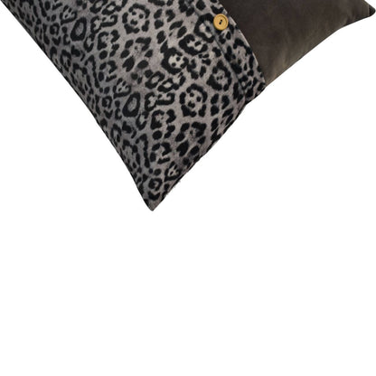 quinn cushion set of 2 white leopard grey velvet