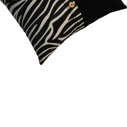 quinn cushion set of 2 white tiger black velvet