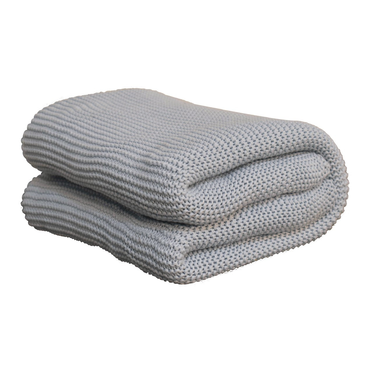 light blue knitted throw