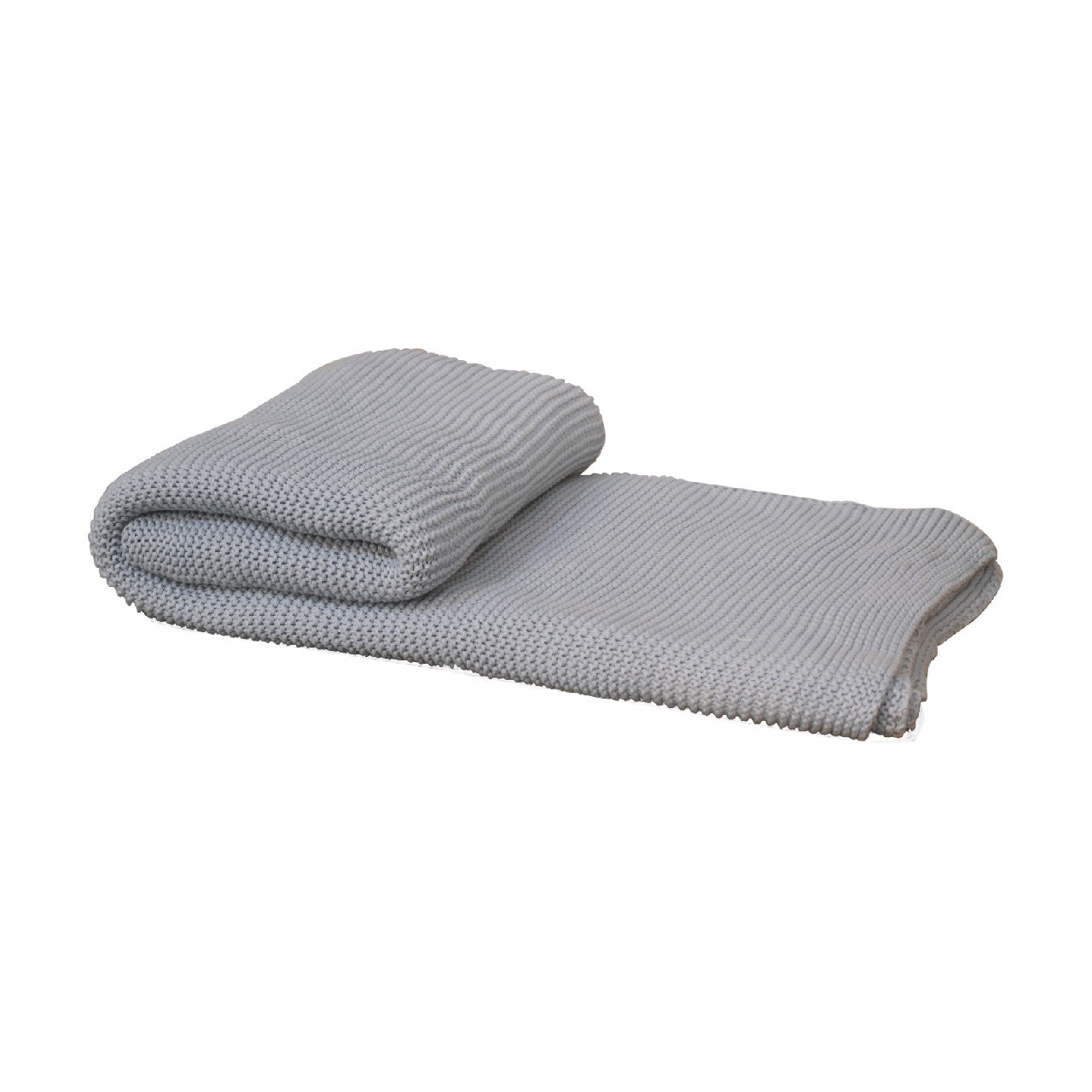 light blue knitted throw