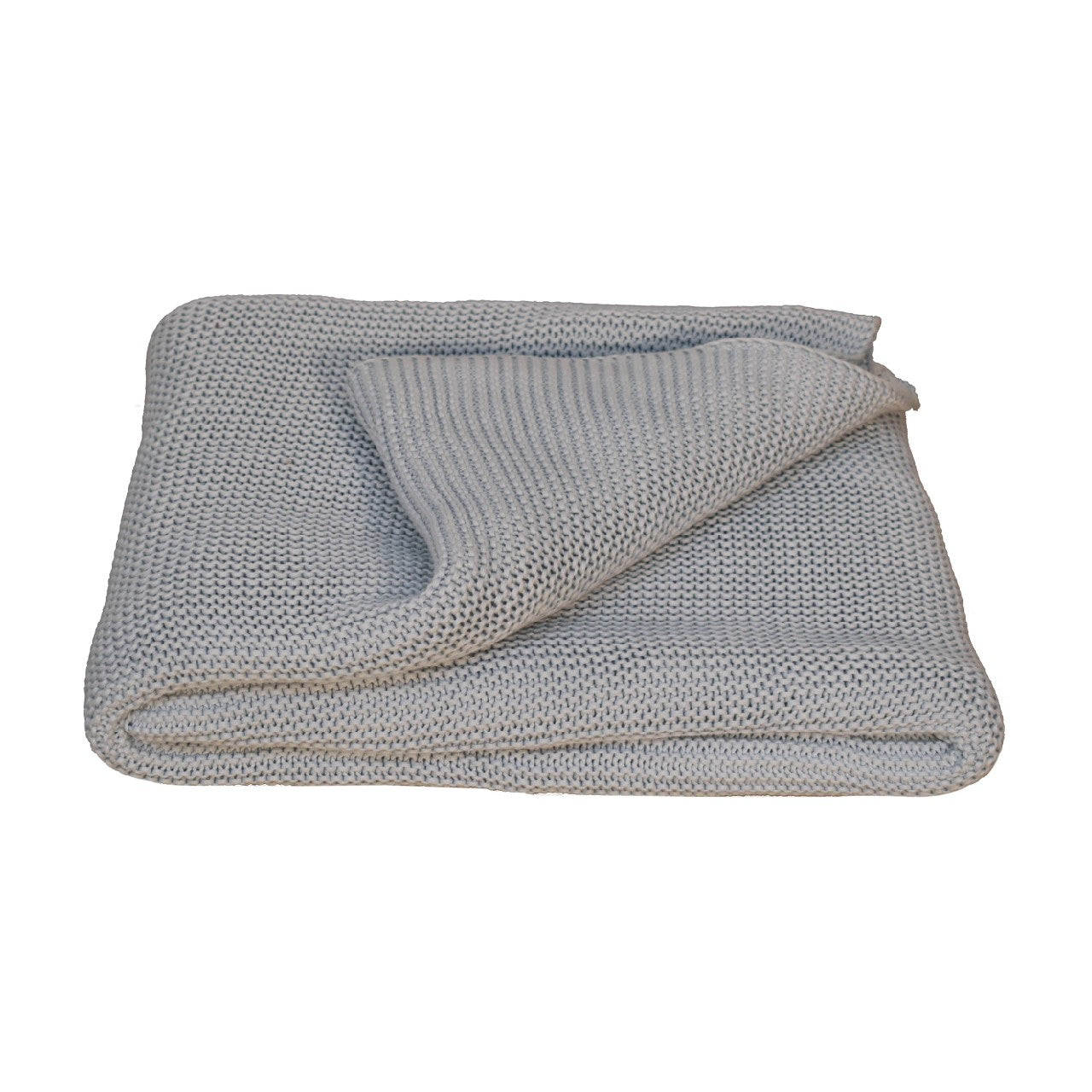 light blue knitted throw