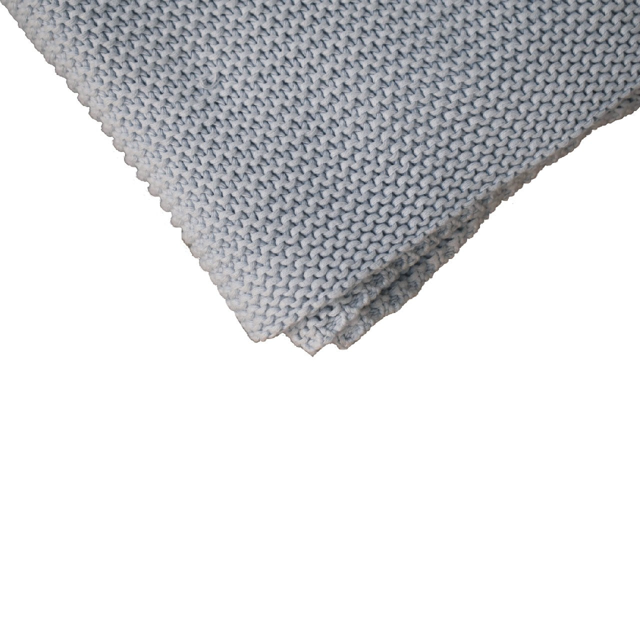 light blue knitted throw