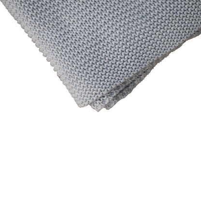 light blue knitted throw