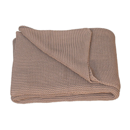 beige knitted throw