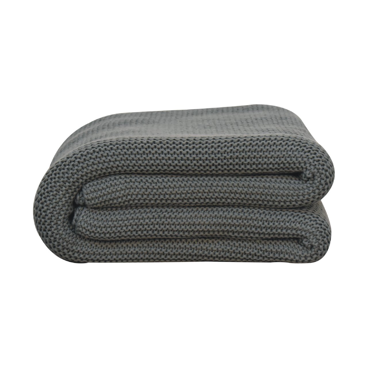 olive green knitted throw