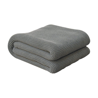 olive green knitted throw