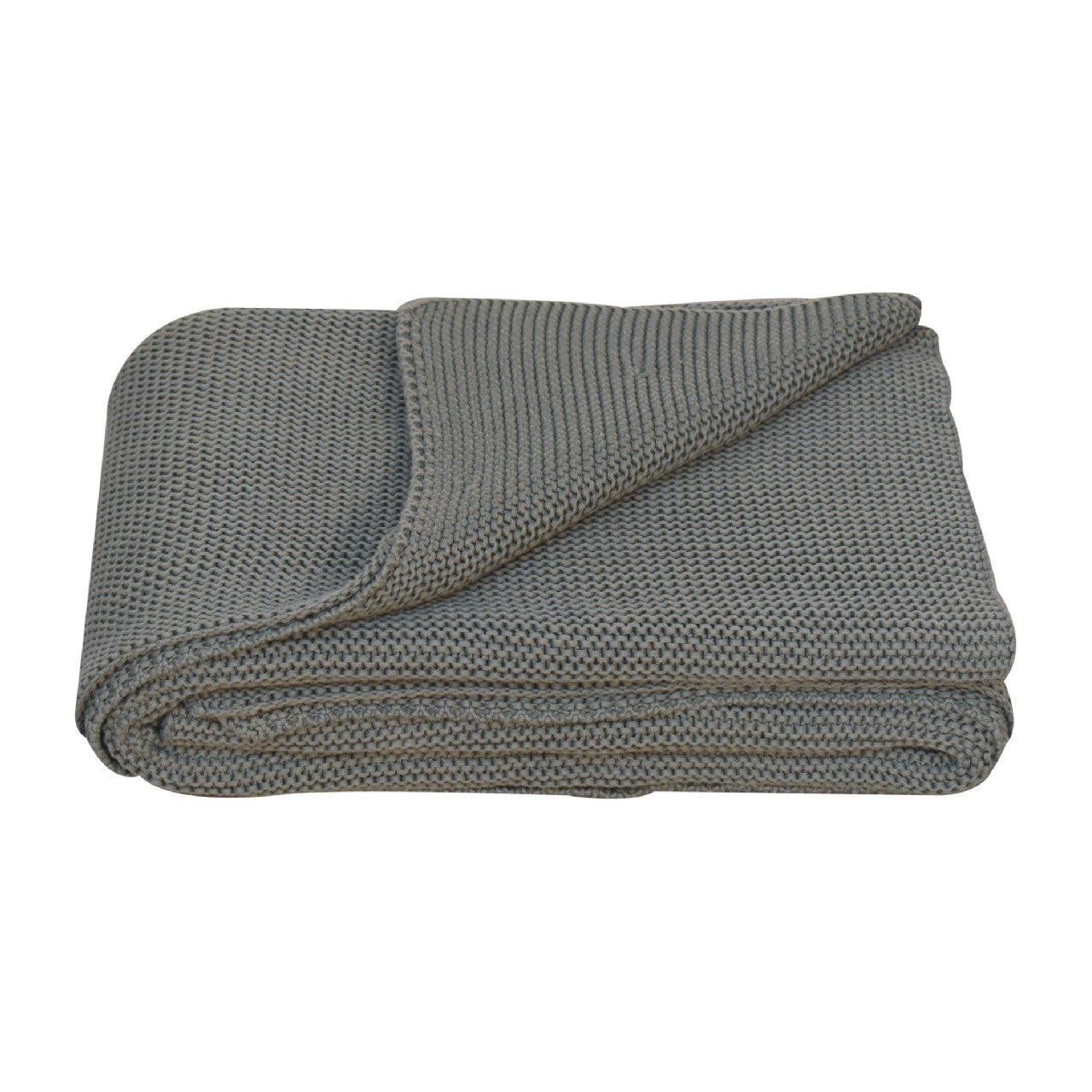 olive green knitted throw