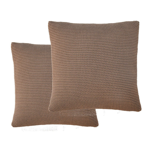 brown cotton cushion set of 2