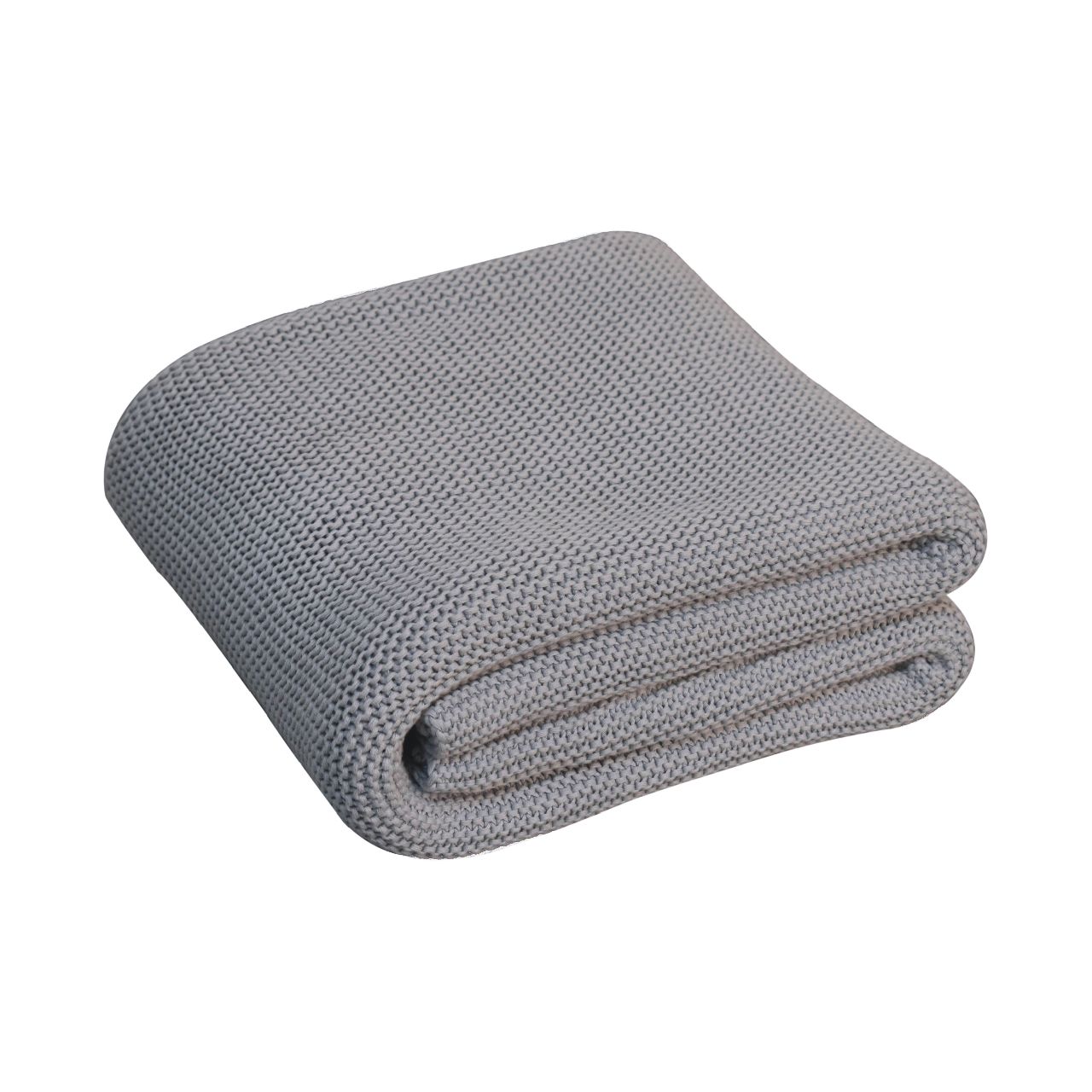 grey knitted throw