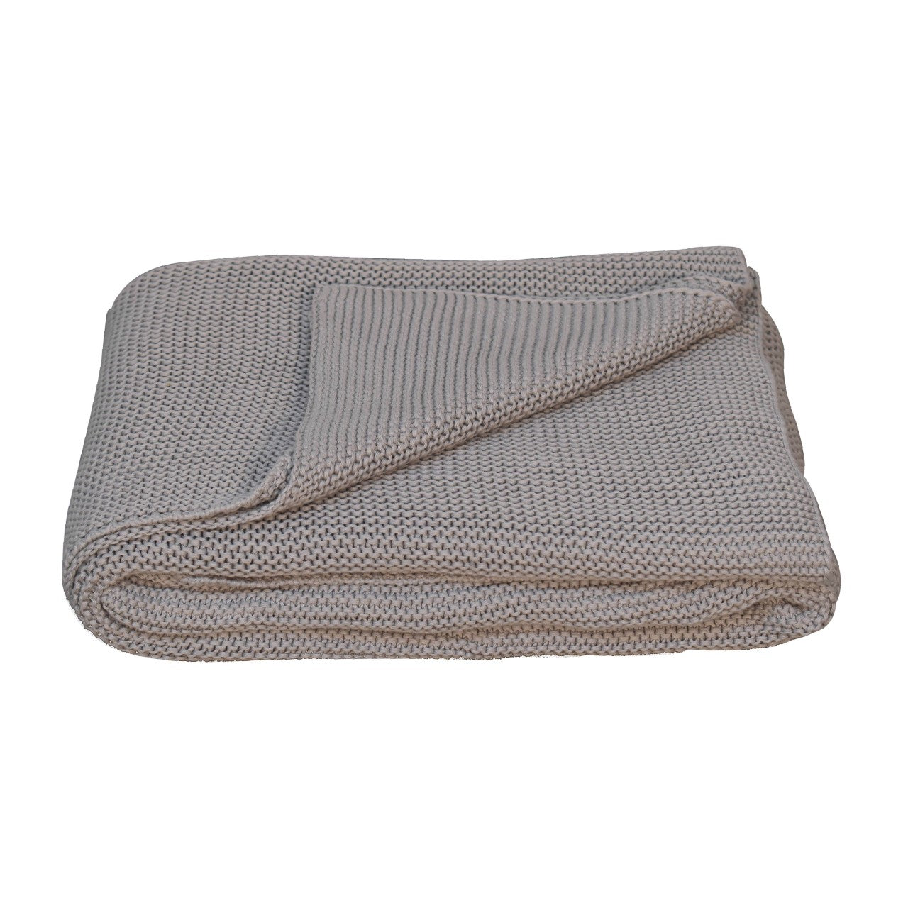 grey knitted throw