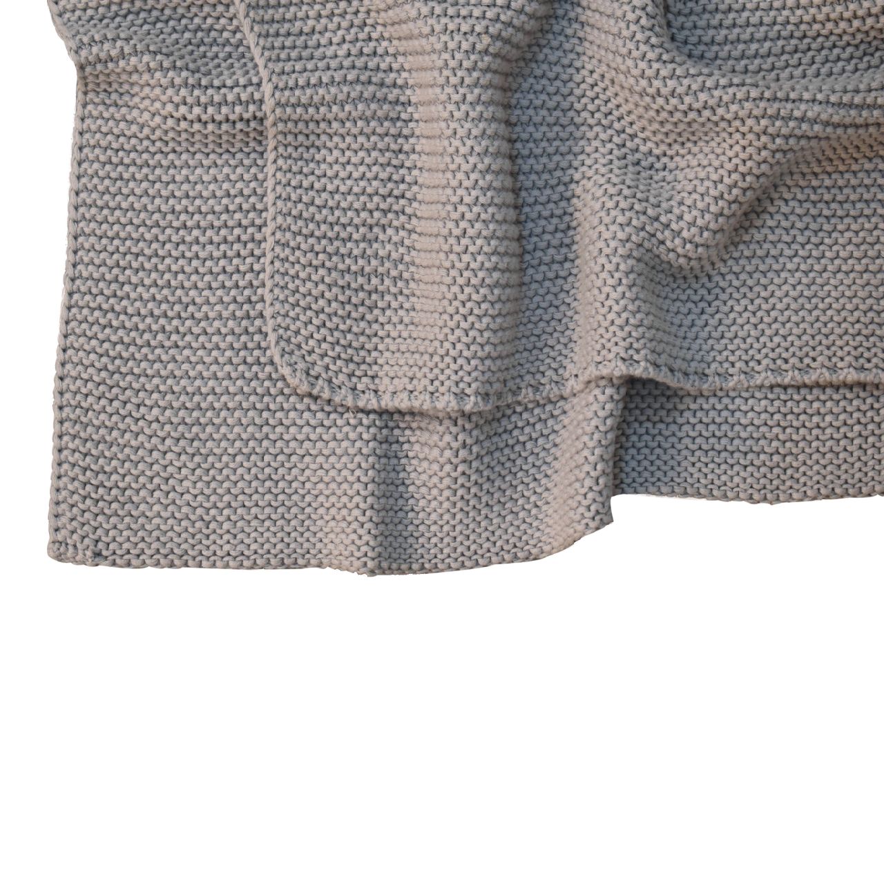 grey knitted throw
