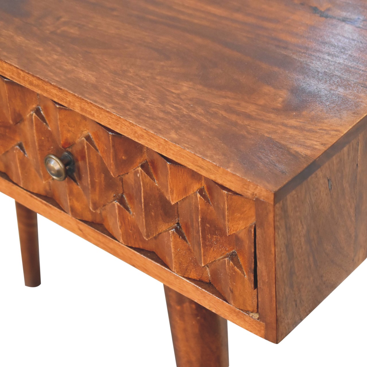 pineapple carved console table in chestnut