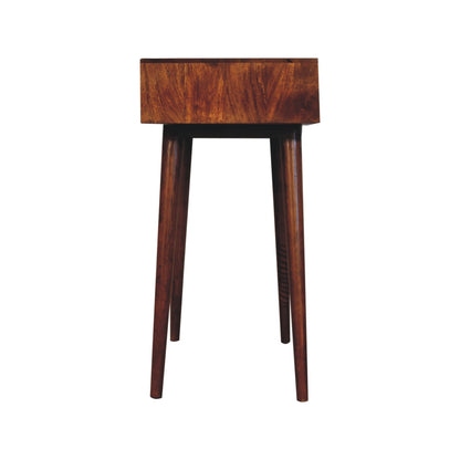 pineapple carved console table in chestnut