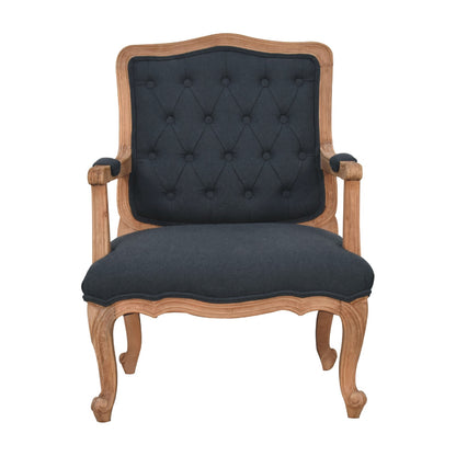navy blue linen french style chair