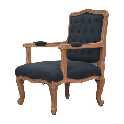 navy blue linen french style chair