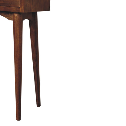 mini chestnut hallway console table