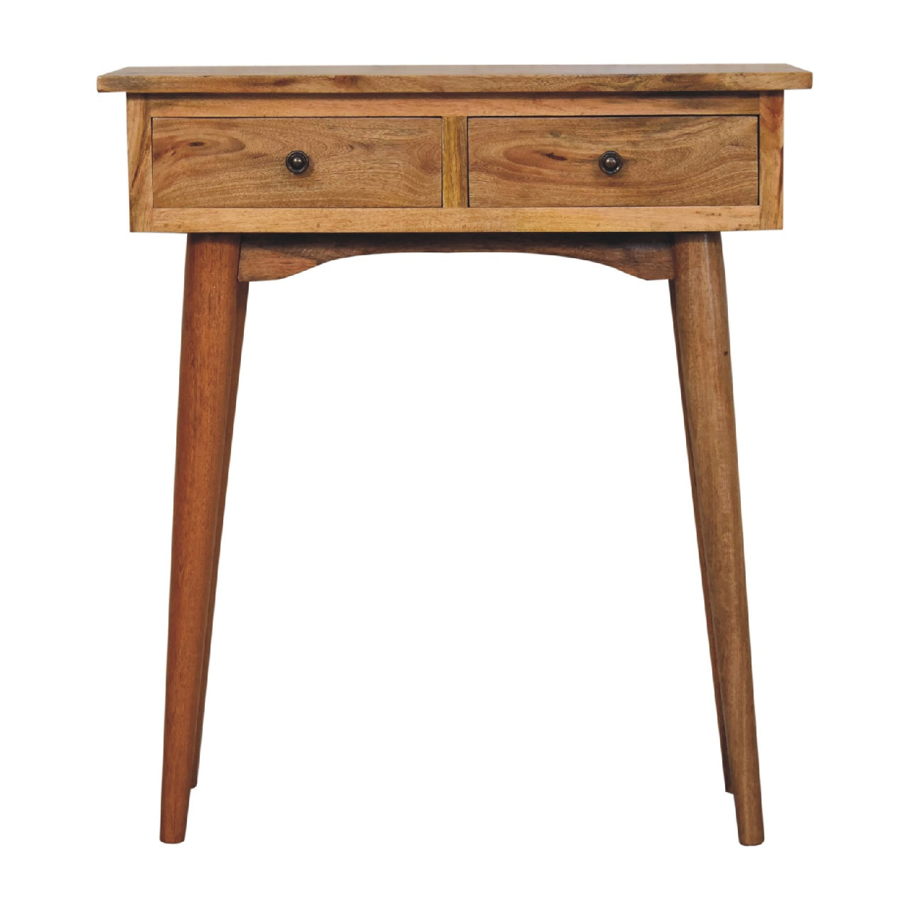 mini oak ish hallway console table