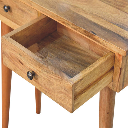 mini oak ish hallway console table