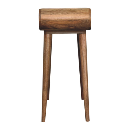 mini oak ish dressing table with foldable mirror