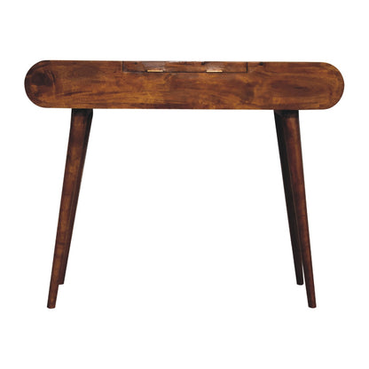 chestnut dressing table with foldable mirror