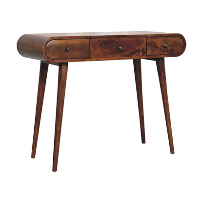 chestnut dressing table with foldable mirror