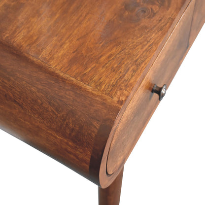 chestnut dressing table with foldable mirror