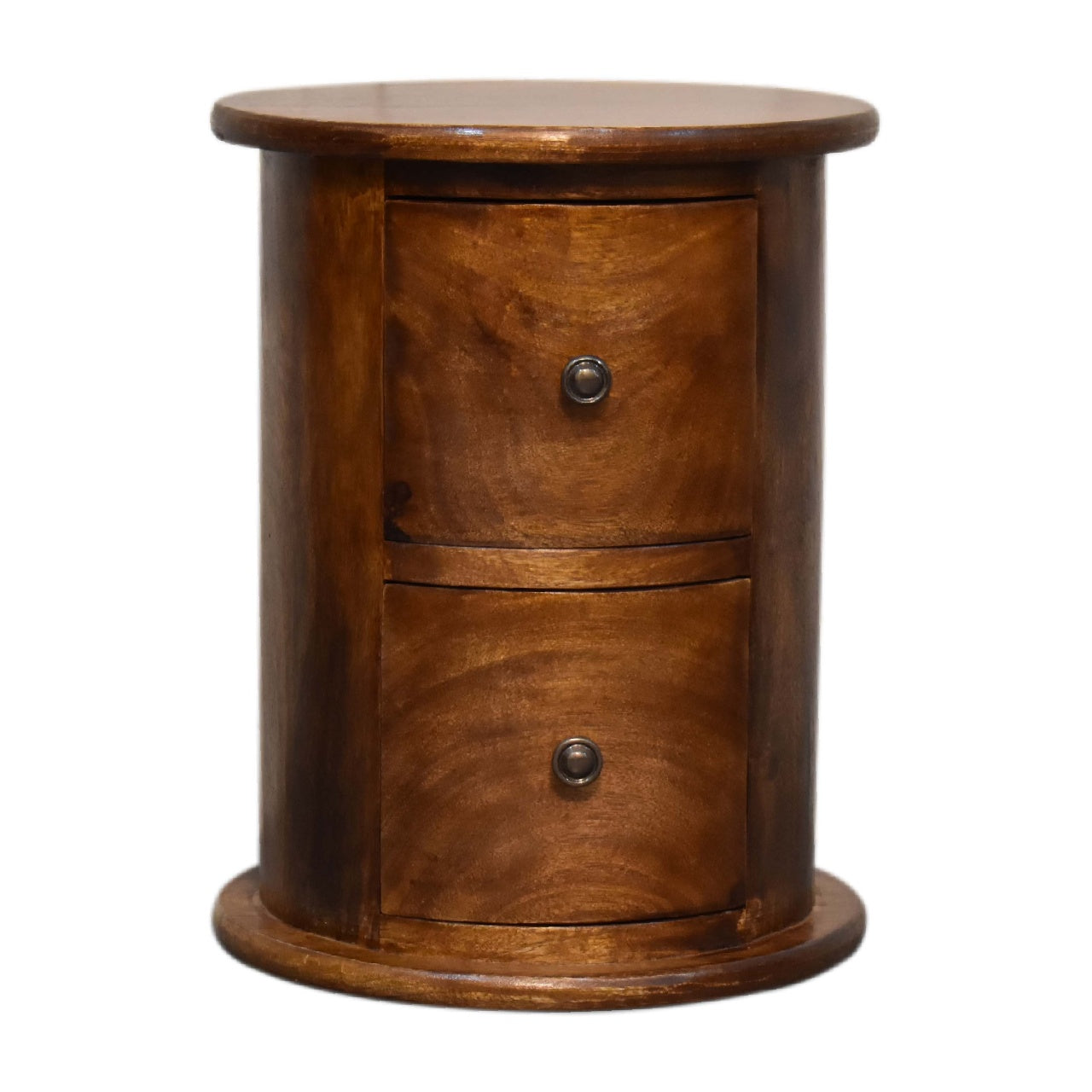 mini chestnut 2 drawer drum chest