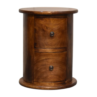mini chestnut 2 drawer drum chest
