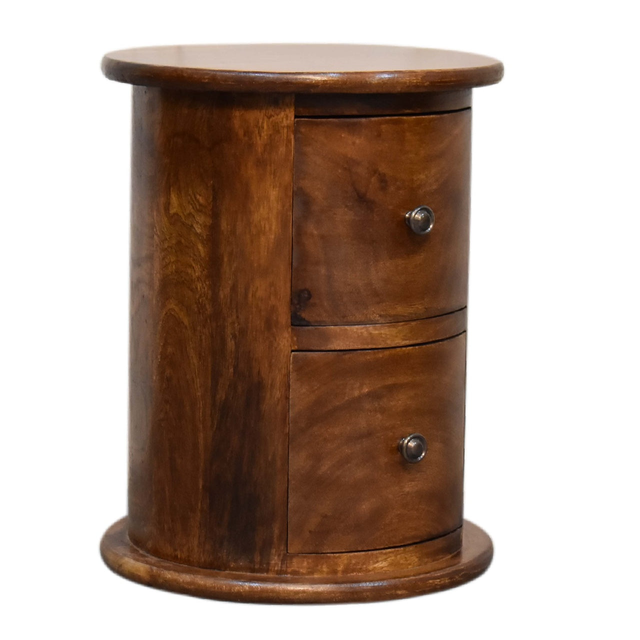 mini chestnut 2 drawer drum chest