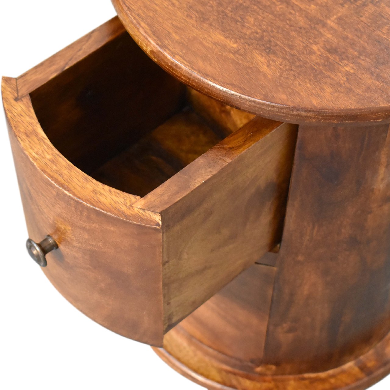 mini chestnut 2 drawer drum chest