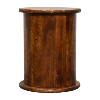 mini chestnut 2 drawer drum chest