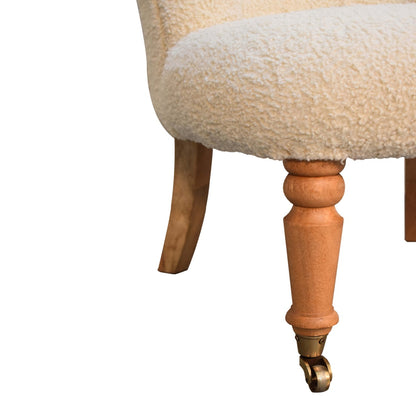 boucle cream accent chair