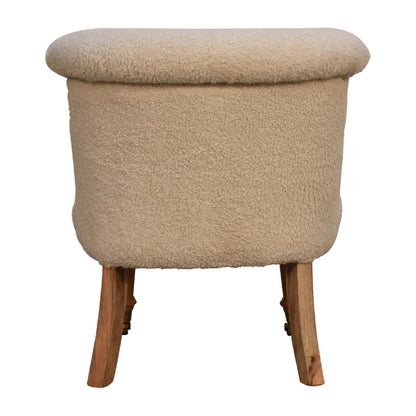 boucle cream accent chair