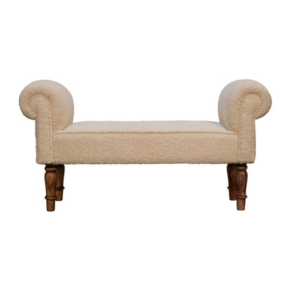 boucle cream bench