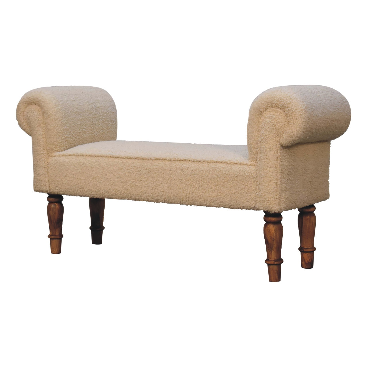 boucle cream bench