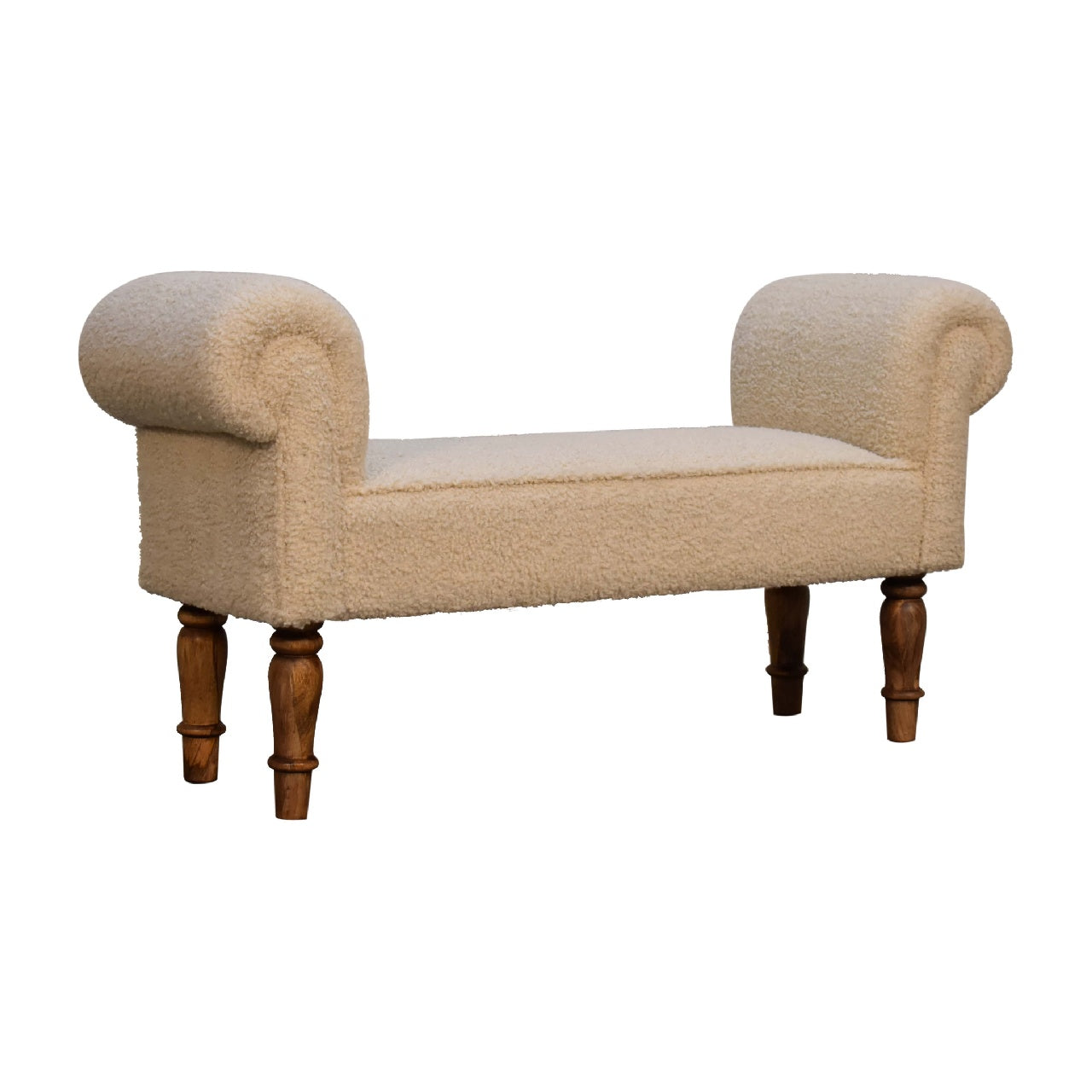 boucle cream bench