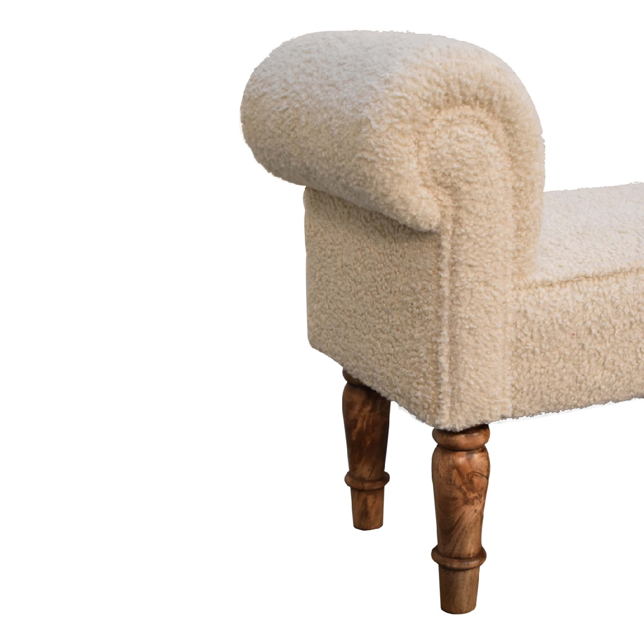 boucle cream bench