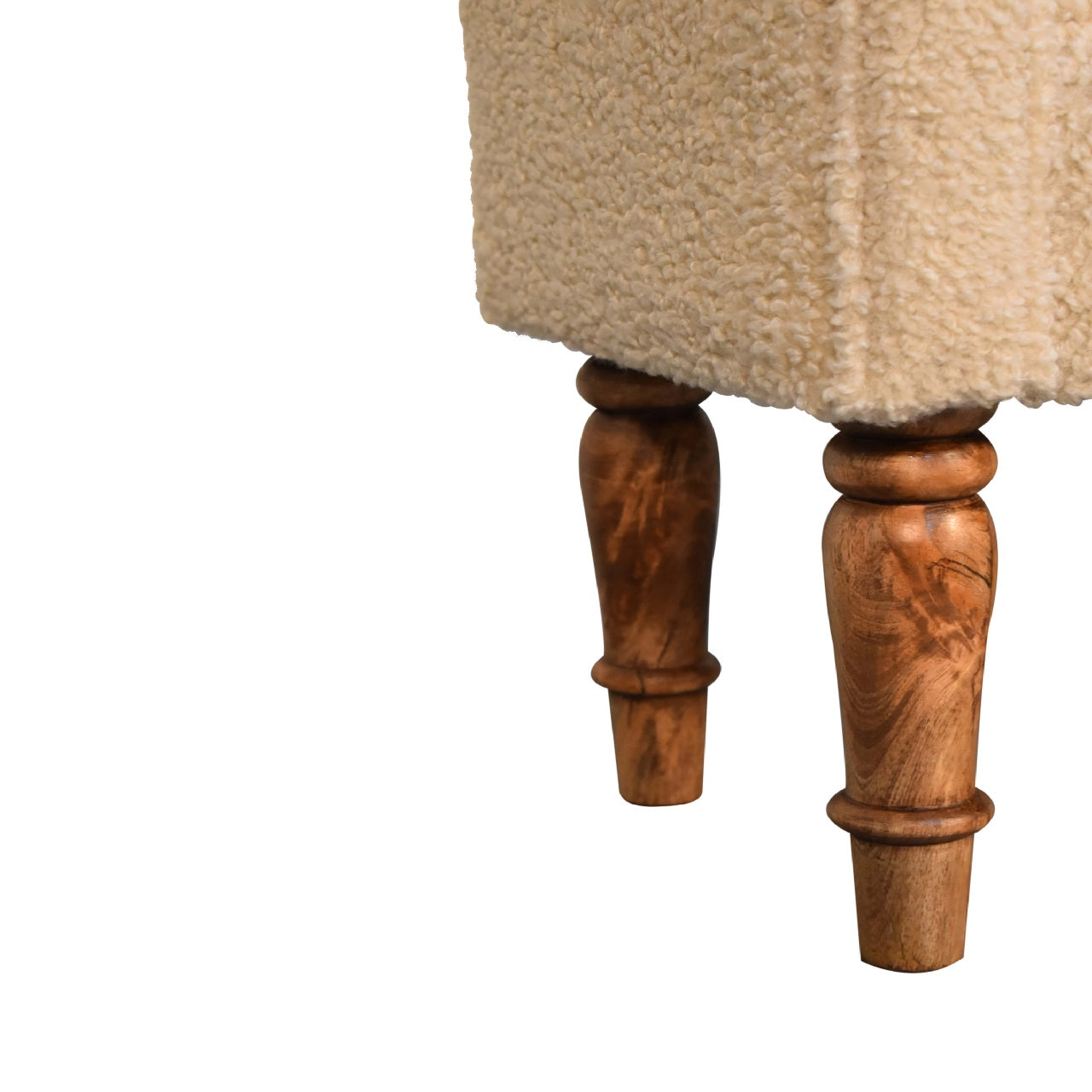 boucle cream bench