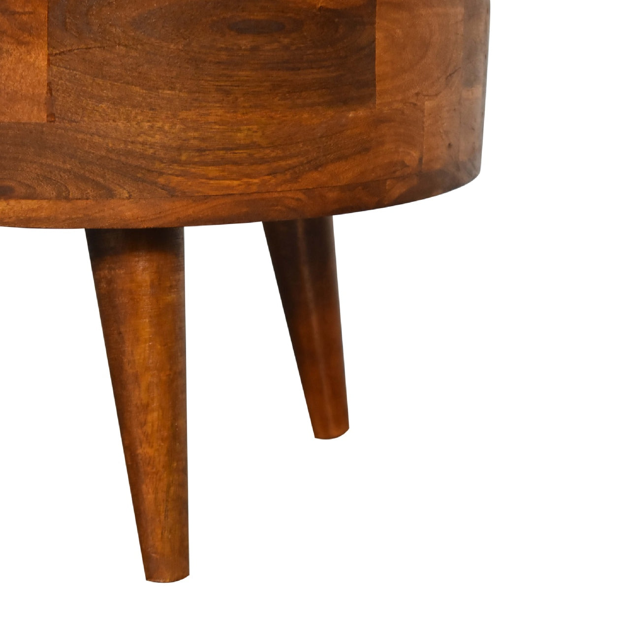 mini chestnut rounded coffee table