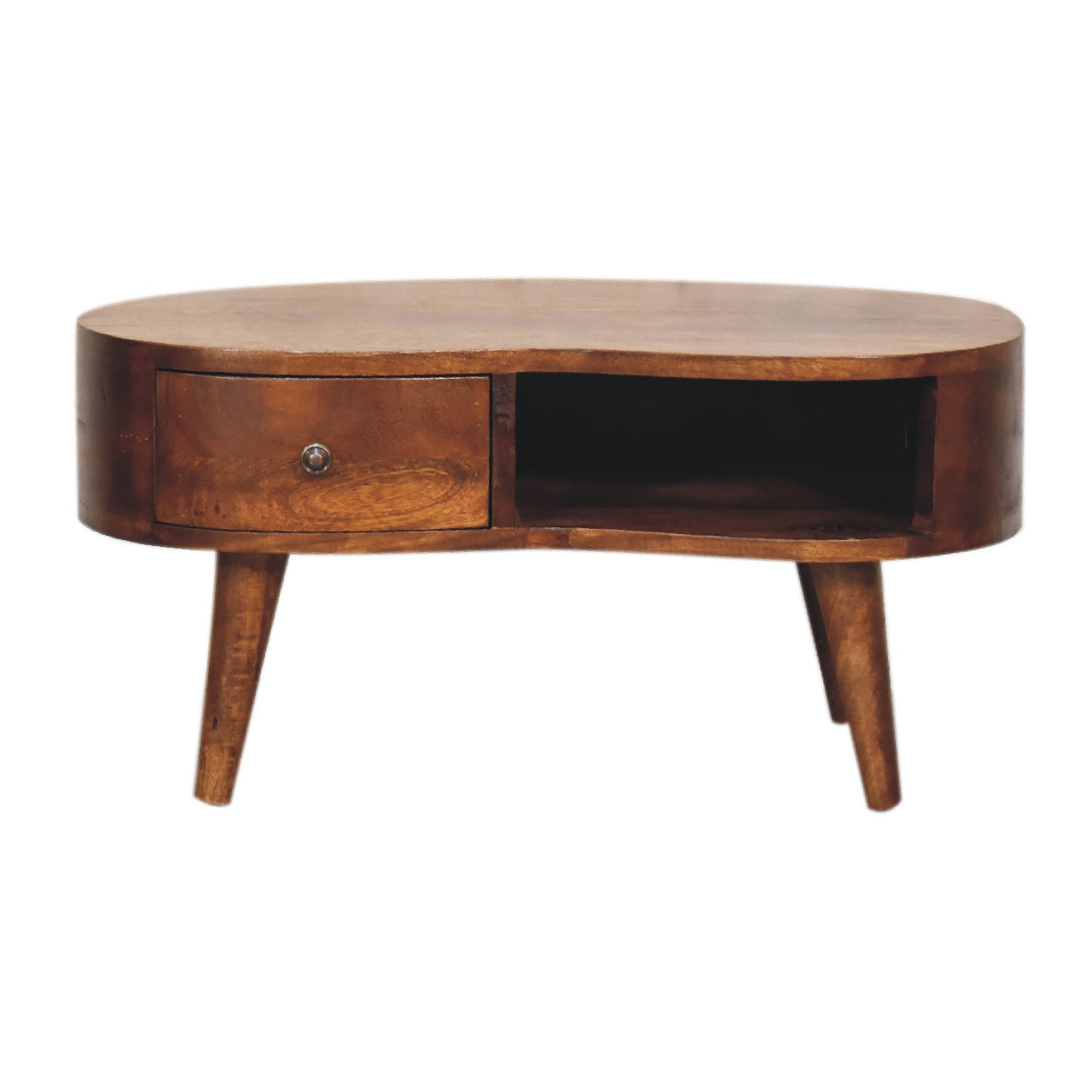 mini chestnut wave coffee table