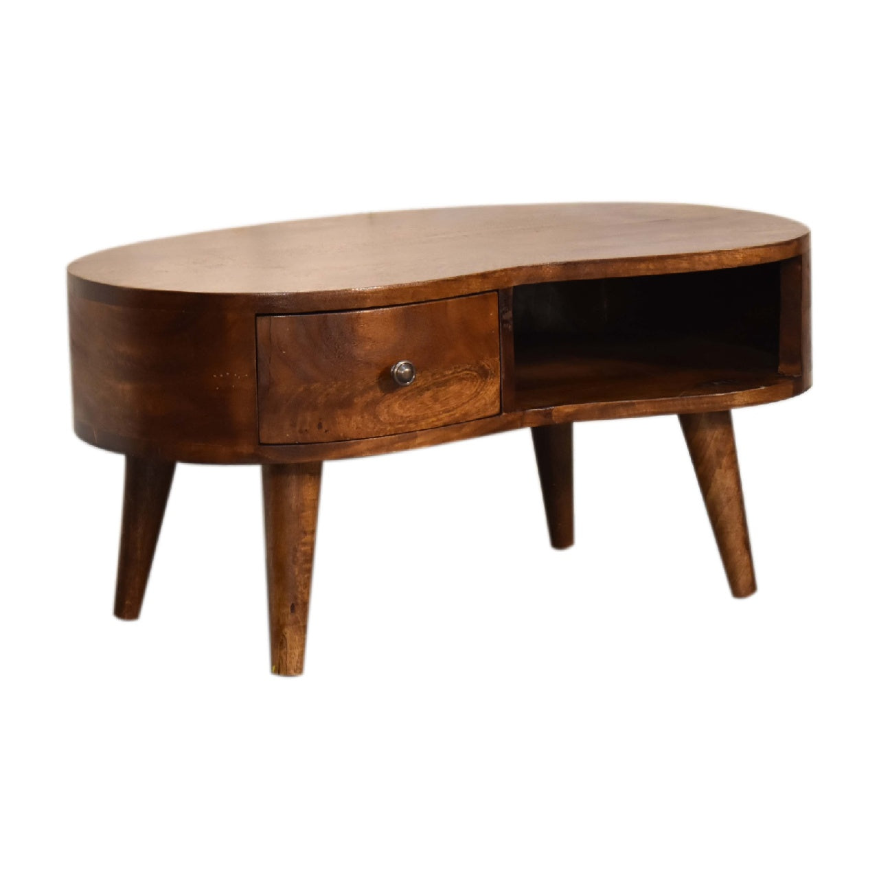 mini chestnut wave coffee table