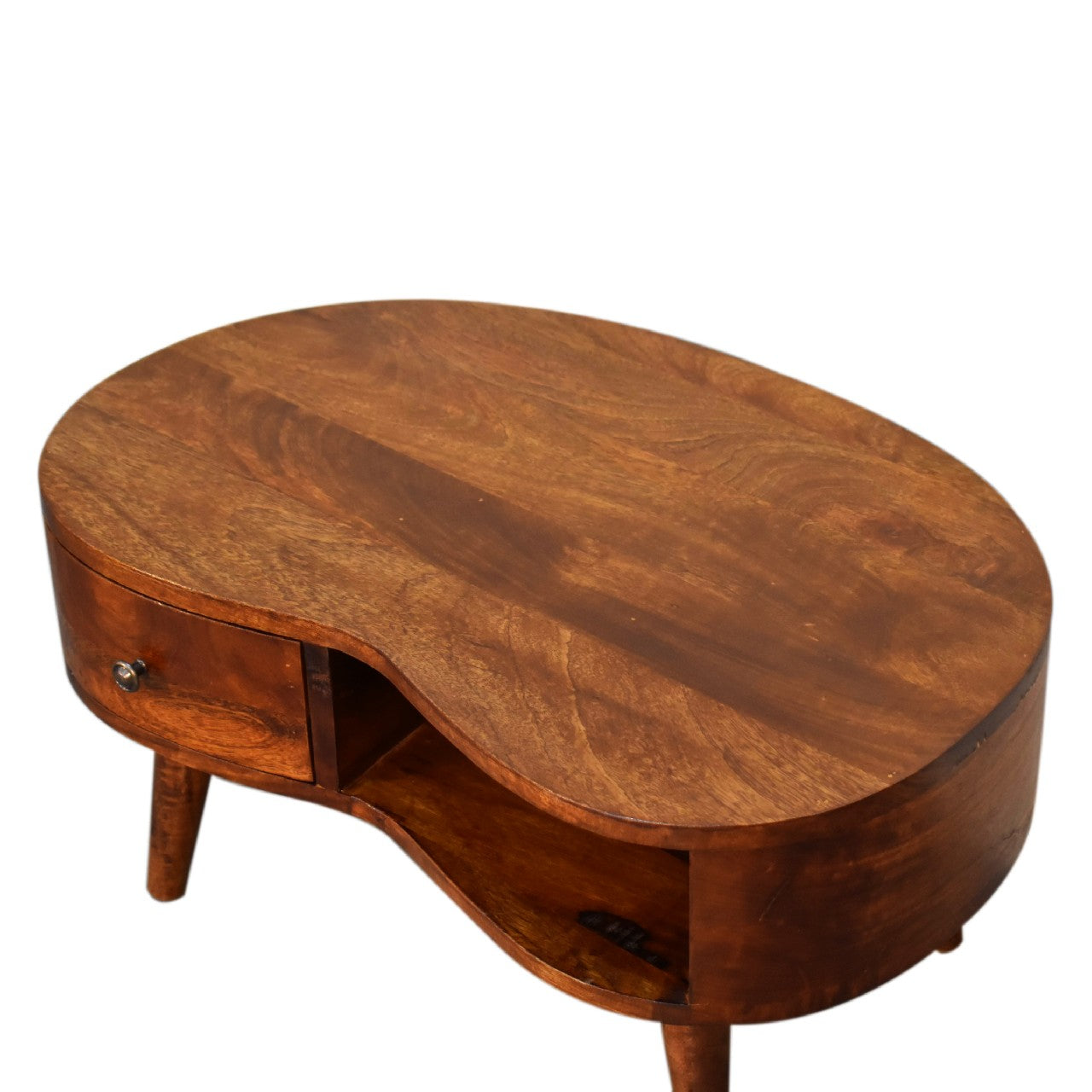 mini chestnut wave coffee table