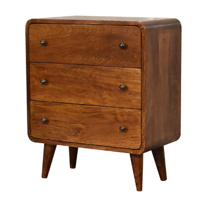 mini curved chestnut chest