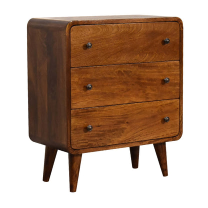 mini curved chestnut chest