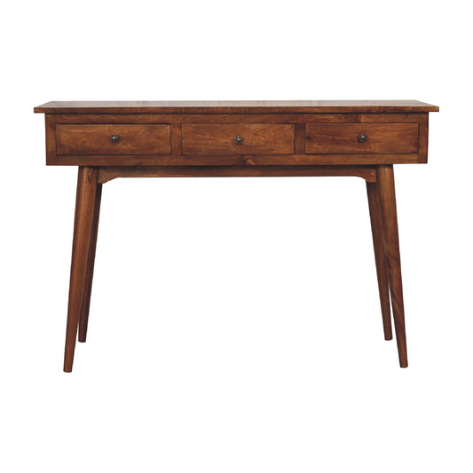 large chestnut hallway console table