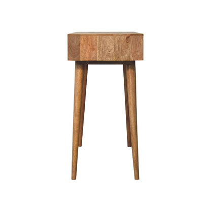 oak ish dressing table with foldable mirror